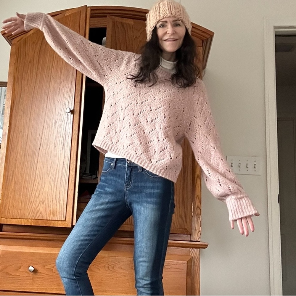 🐣J CREW  LOOSE WEAVE SEMI CROP SWEATER 4 SEASON
